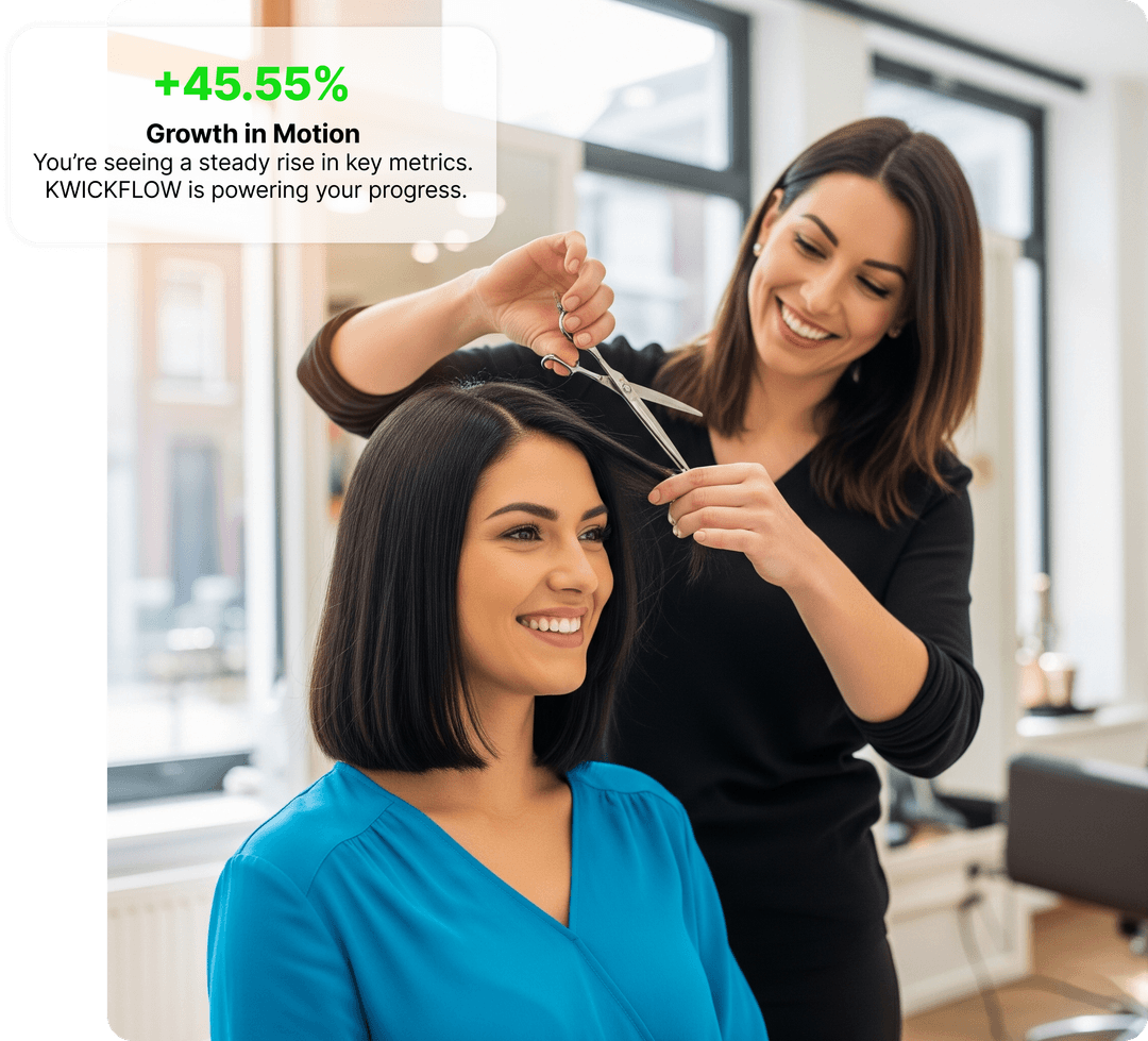 Hair salon professional using KWICKFLOW